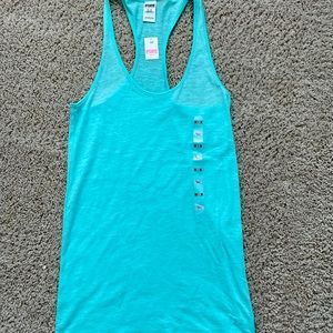 Victoria secret, pink  racer back tank top, teal green, size medium. NWT